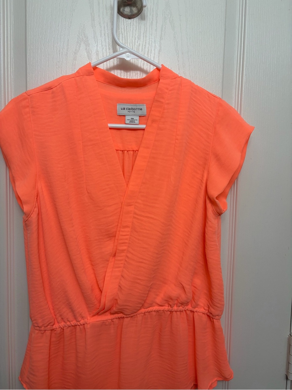 Liz Claiborne Coral Wrap-Style blouse